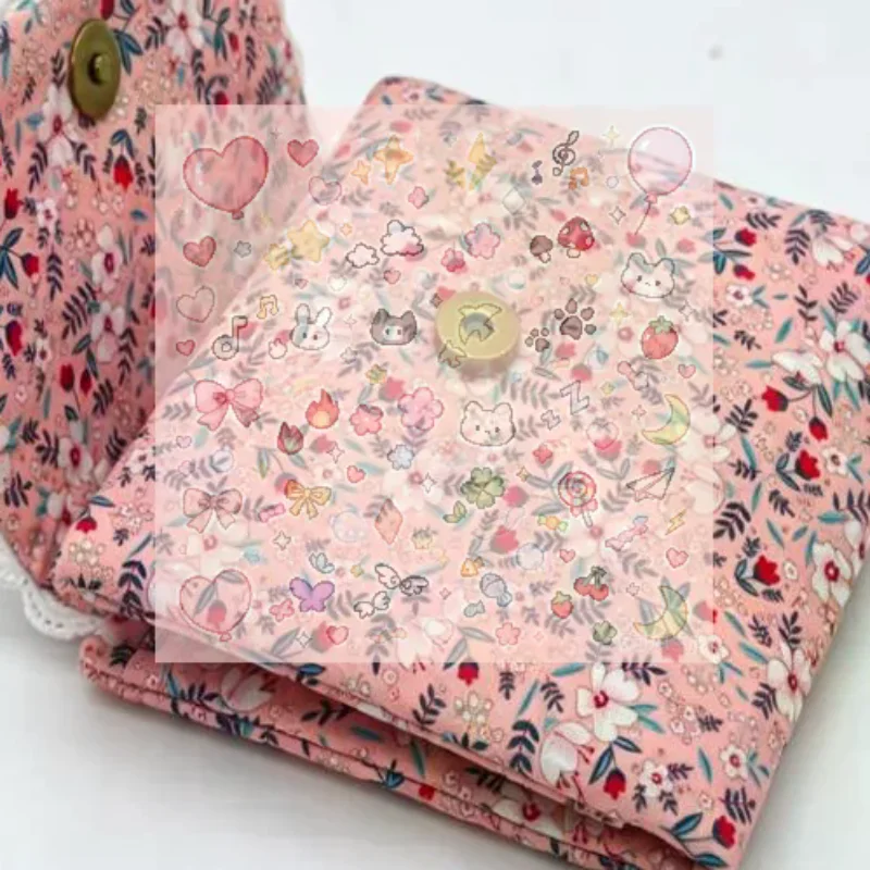 Cute Floral Sanitary Pad Storage Bag Lace Bow Period Pouch For Women Girls Portable Menstrual Pad Tampon Holder Privacy Organiz