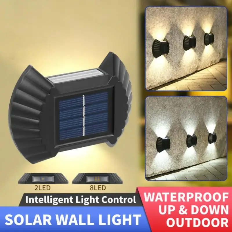 Outdoor Solar LED Wall Lights - Waterproof Decorative Lighting for Balcony, Courtyard, Garden