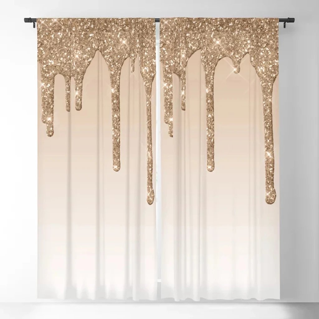 Modern Style Window Curtains for Living Room, Pink, Golden, Flash, Bedroom, Kitchen, Home Decoration, Drapes, Blinds