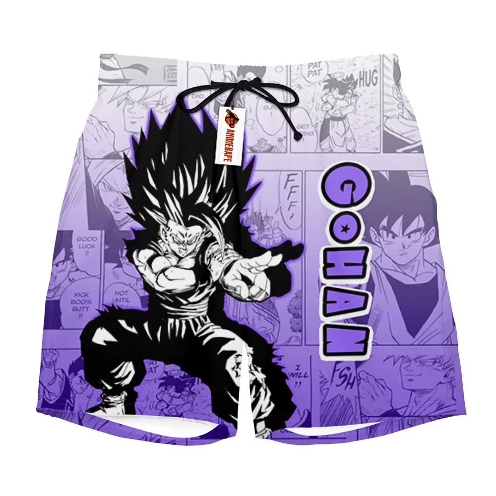 

Быстросохнущие шорты Dragon Ball Super Gohan с графическим рисунком, мужские дышащие пляжные плавки, впитывающие влагу, для любителей аниме