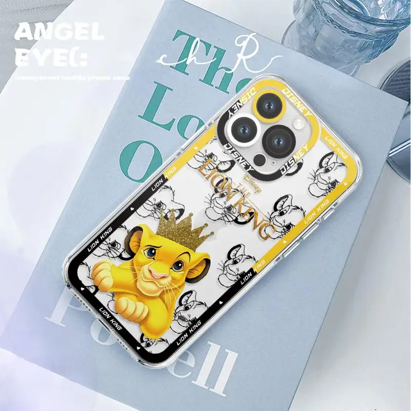 phone case For iPhone 14 13 12 Mini 11 Pro Max 15 8 X XR XS MSX 6 6S 7 SE 15Plus Clear fundas cover The King Lion Simba Animaton