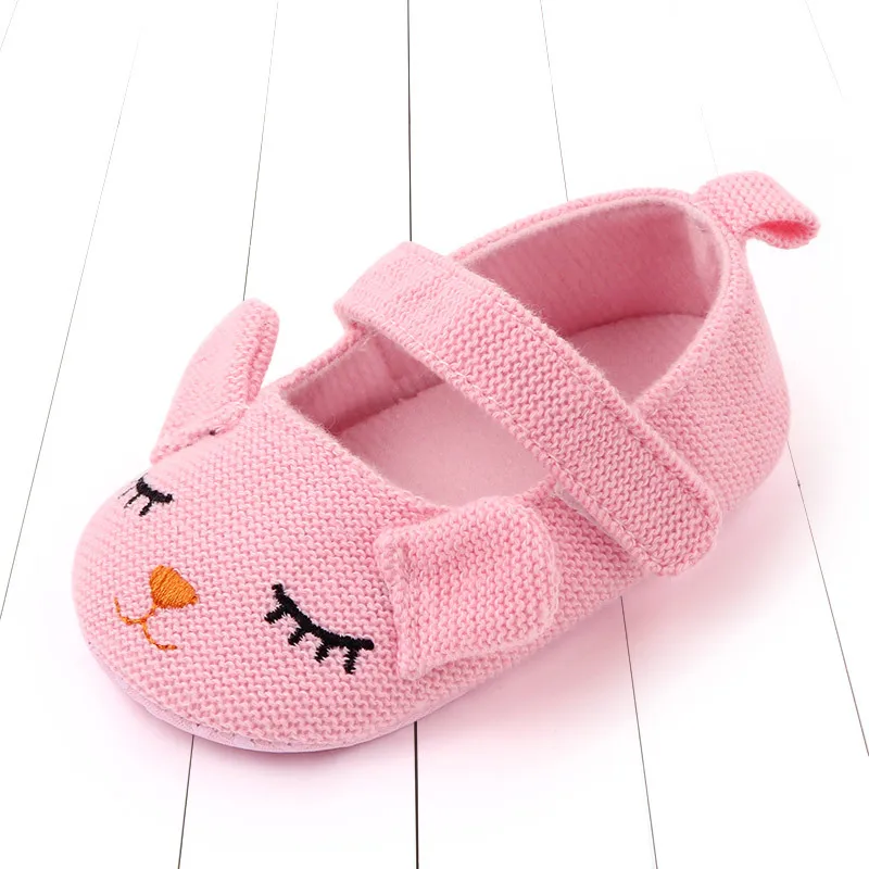 Baby Cute Smile Princess Shoes Solid Colour Knitted Soft Bottom Spring First Toddler Shoes 0-18 Months Newborn Baby Shoes Girl