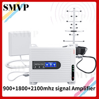 SMVP Triband 2g 3g 4g Amplifier GSM WCDMA UMTS LTE Cellular Repeater 900 1800 2100 MHz Amplifier