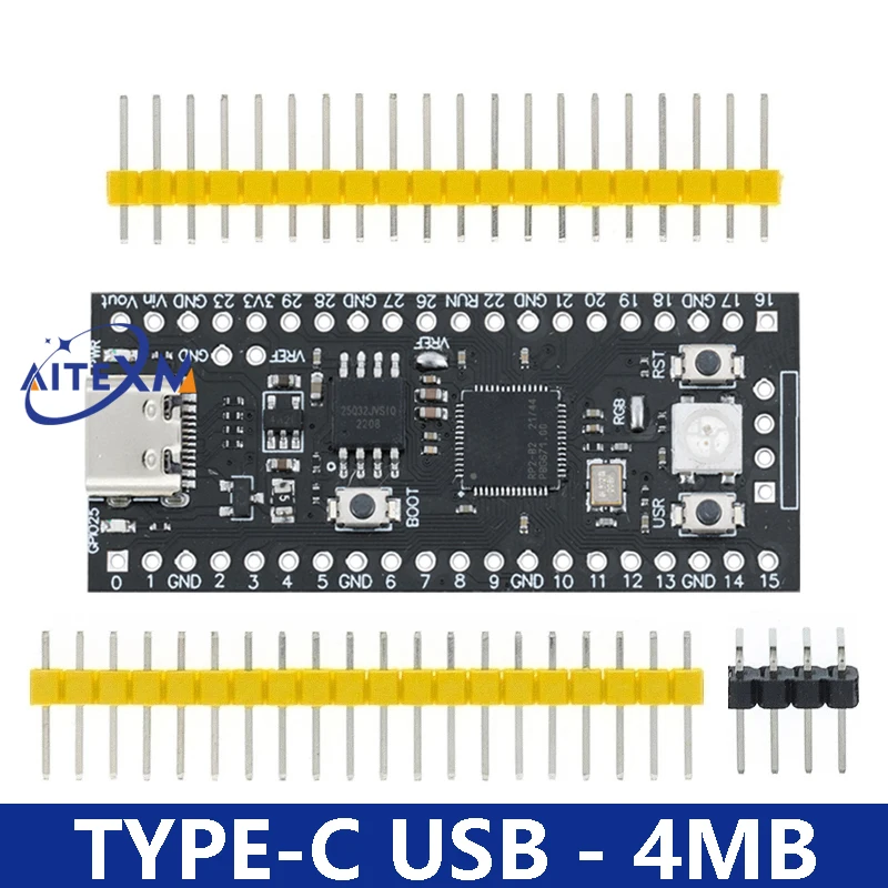 Raspberry Pi Pico Board RP2040 TYPE-C / MICRO Dual-Core 264KB ARM Low-Power Microcomputers High-Performance Cortex-M0+ Processor