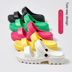 New casual two wear 5CM thick soled European and American ins slippers women wear wear shoes