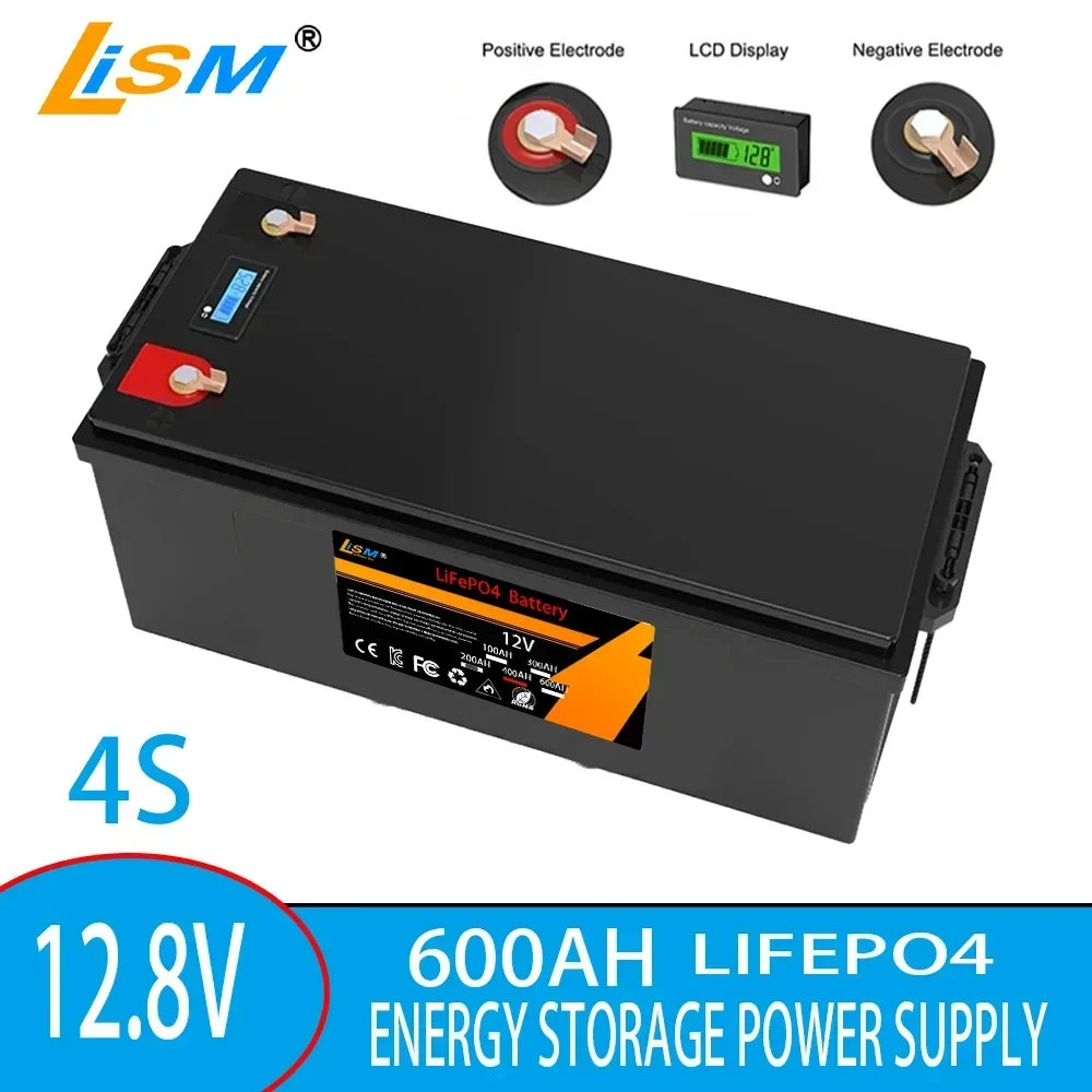 리튬 다리미 인산염 태양 에너지 RV 캠핑 배터리, LiFePO4 배터리, 16s 8s 4s, 48V, 24V, 12V, 600AH, 400AH, 200AH, 100AH, 면세