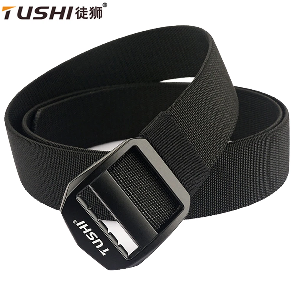 TUSHI New Tactical Belt Men's Buckle Quick Release Nylon Canvas Military Belt Casual Outdoor Sport Training Braided Waist Belt