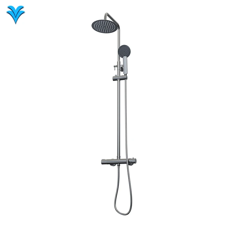 

Hydrorelax Custom New Design Multi-function Silver Wall Mount Bathroom Shower Set Rain Bath Shower Sets