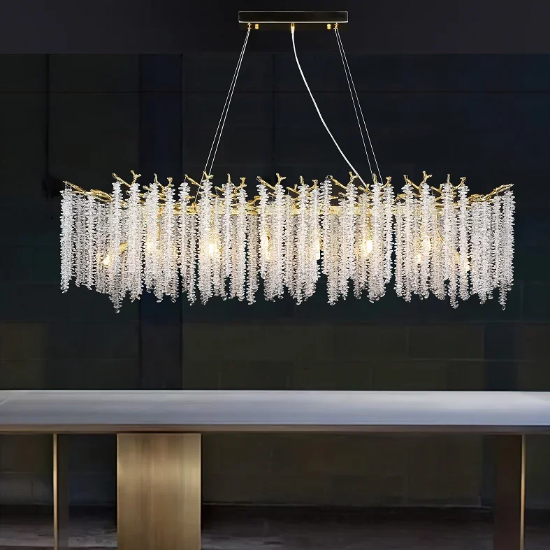 Luxury aluminum chandelier crystal chandelier modern living room dining room chandelier electroplated