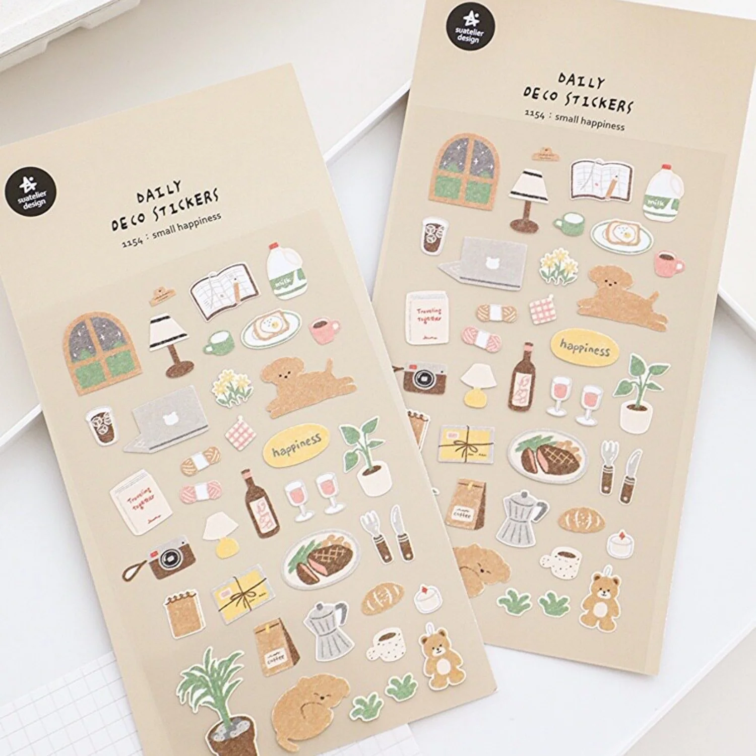 Korean Import Suatelier Small Happiness Paper Stickers Scrapbook Decoration Stationery DIY Stickers School Office Supply 1154