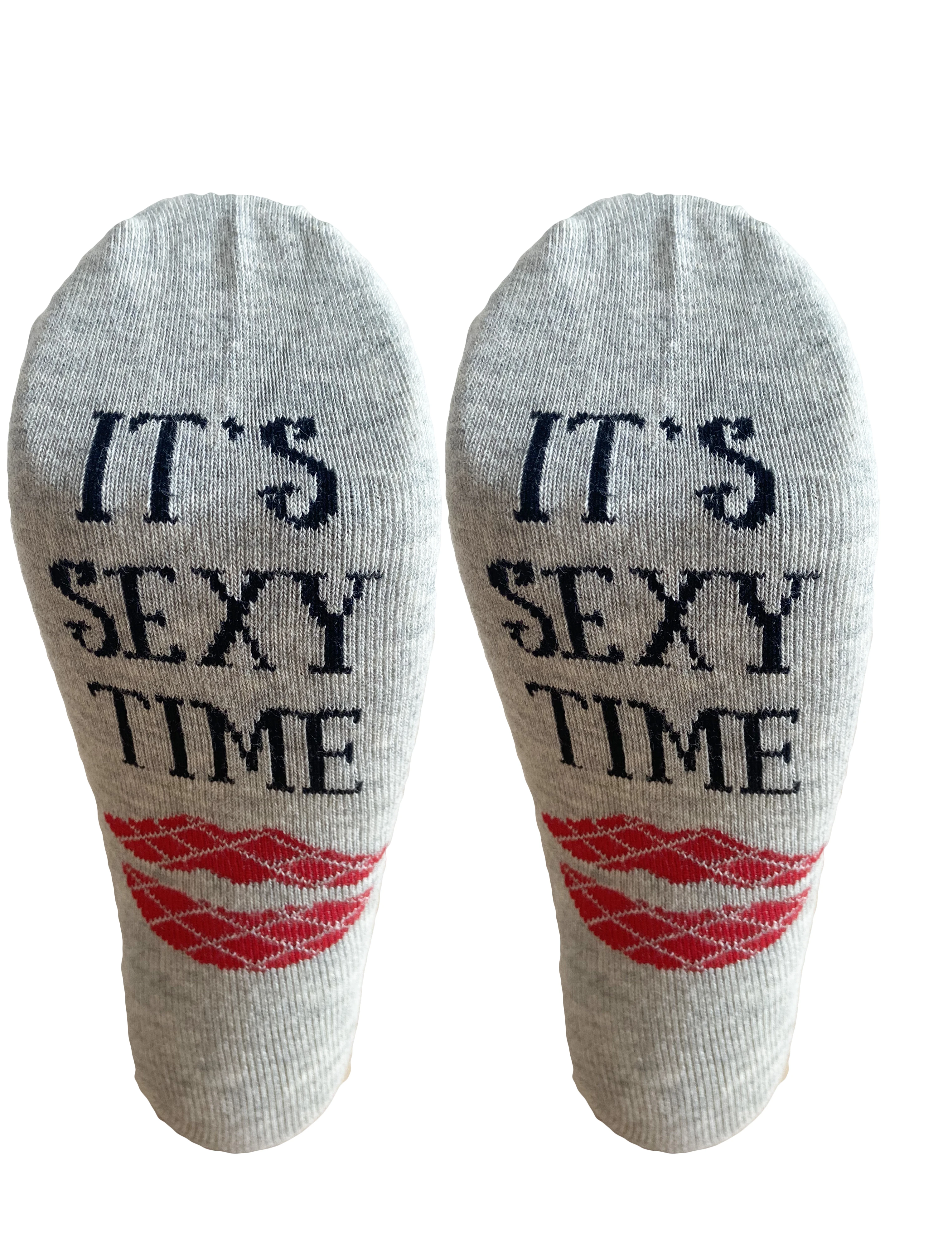 

1 Pair Sexy Woman Cotton Socks Dress Socks Funny Socks Letter Priting "It's Sexy Time" Crew Socks