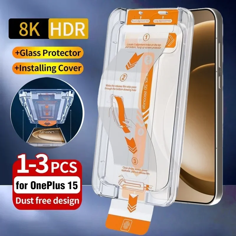 

1-3Pack Easy Installation Screen Protector for OnePlus 15 Dust Free Tempered Glass Anti-Scratch Protective Film for One Plus 15