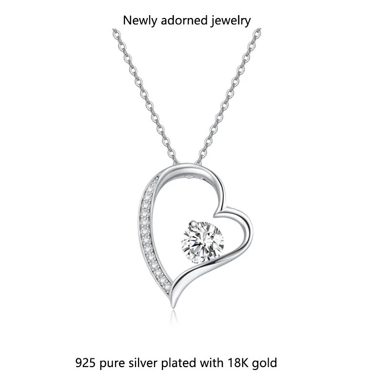 

S925 silver cross-border bestseller heart-shaped necklace for women, European and American fashion minimalist gift, 6.5/1.0mm mo
