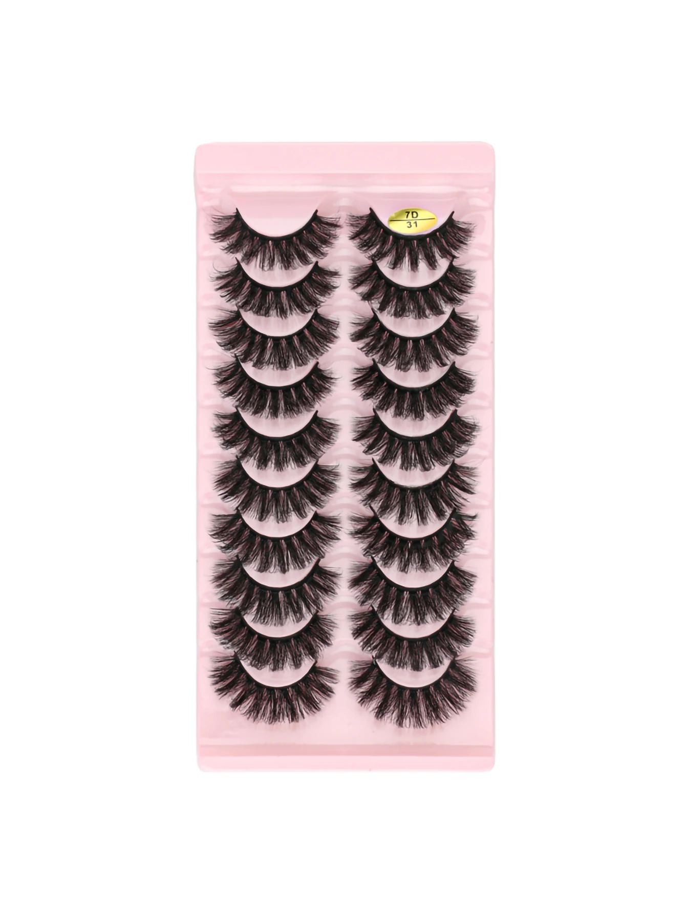 محاكاة فرو المنك المجعد السميك الأوروبي والأمريكي 7D 10 أزواج من الرموش الصناعية، مناسبة للمراحل اليومية والعطلات #2