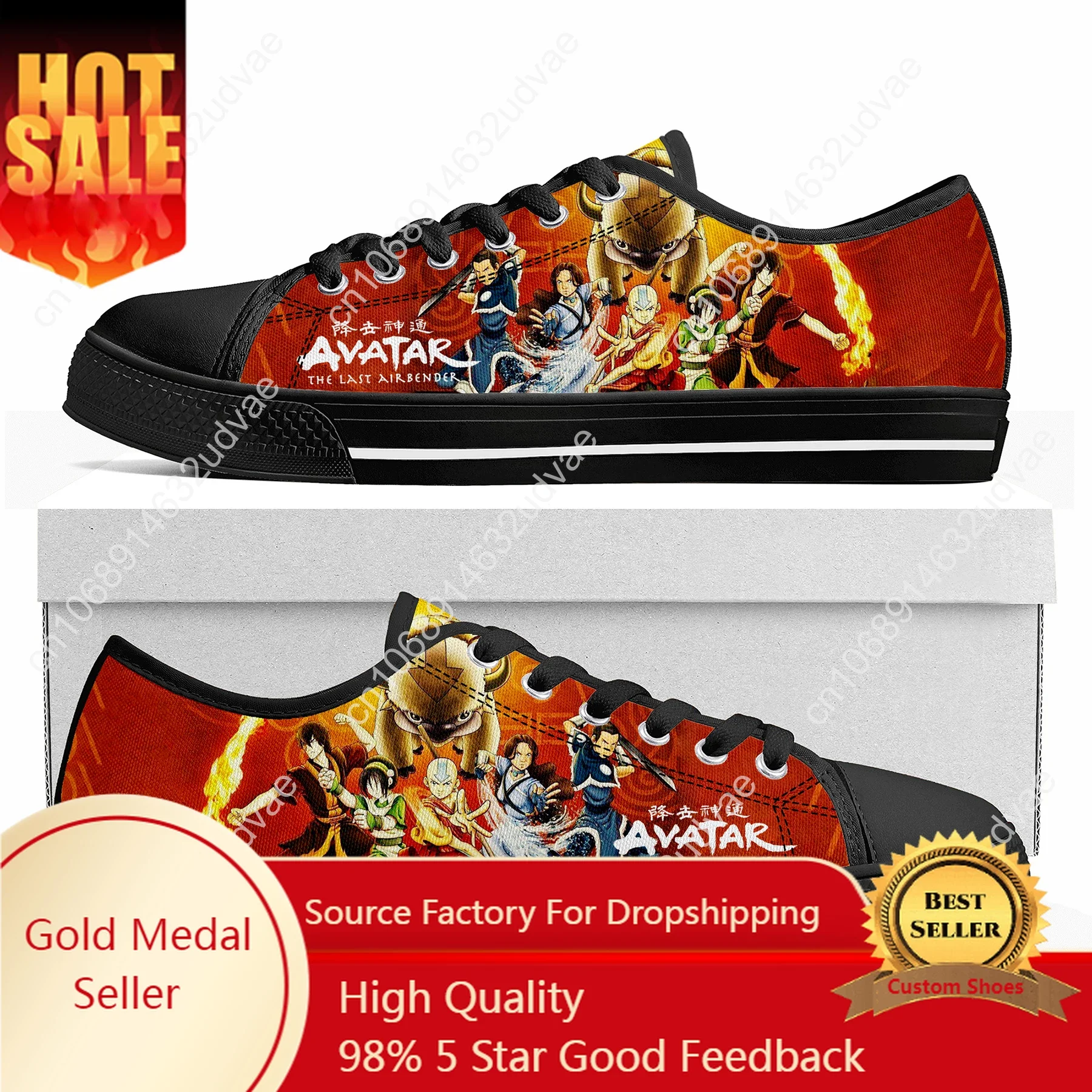 

Cartoon Avatar The Last Airbender Low Top Sneakers Mens Womens Teenager High Quality Canvas Sneaker Couple Shoes Custom Shoe