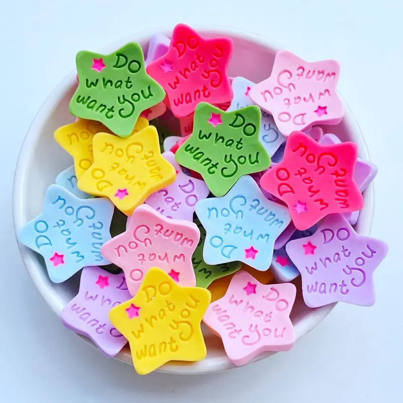 10Pcs New Cute Mini 23mm Star Jewelry Flat Back Resin Cabochons Scrapbooking DIY Jewelry Craft Decoration Accessorie