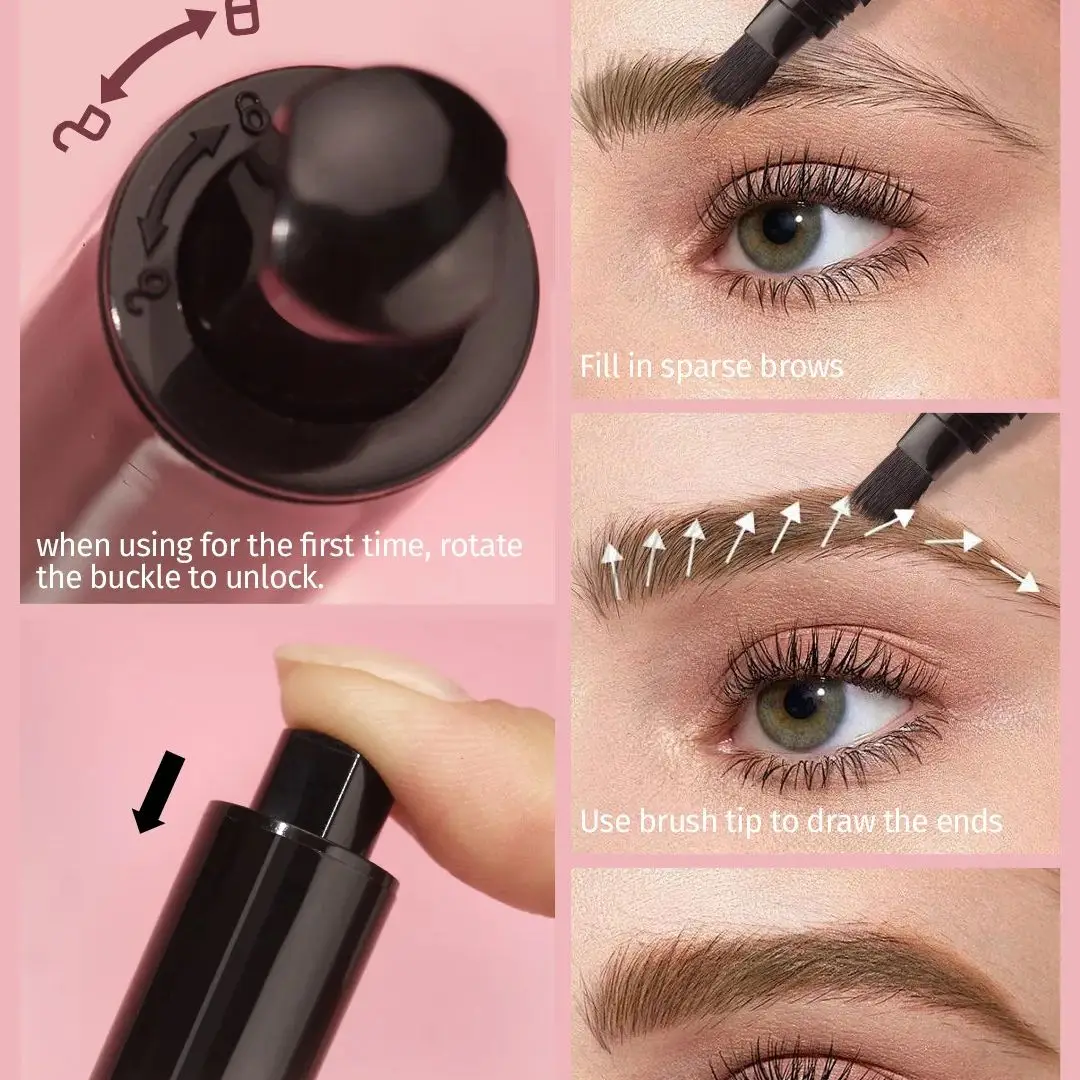 Wild ดินสอเขียนคิ้ว 3D ขนาดใหญ่หัวแปรงมัลติฟังก์ชั่ Brow Dye ครีมเส้นผม Anti-smudge กันน้ํา Eyebrow Tint แต่งหน้าเครื่องมือ
