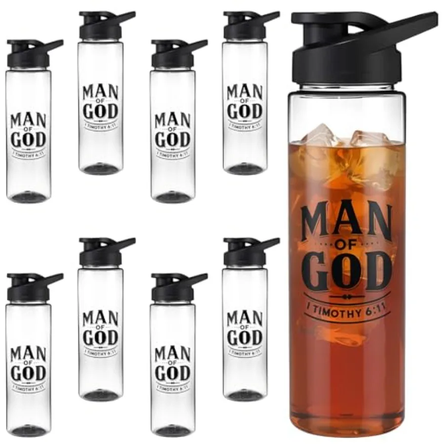 

Pcs Man of God Christian Gifts 24 oz Sports Water Bottle Bulk 700ml Dark Christian Water Bottle Fast Flow Quick Sip Lid for Dad