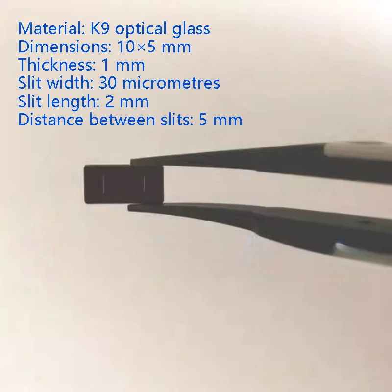 1PC 10x5x1mm Mirror K9 Optical Glass 30 micron glass Slit Length 2mm for Double-Slit Diffraction Experiment