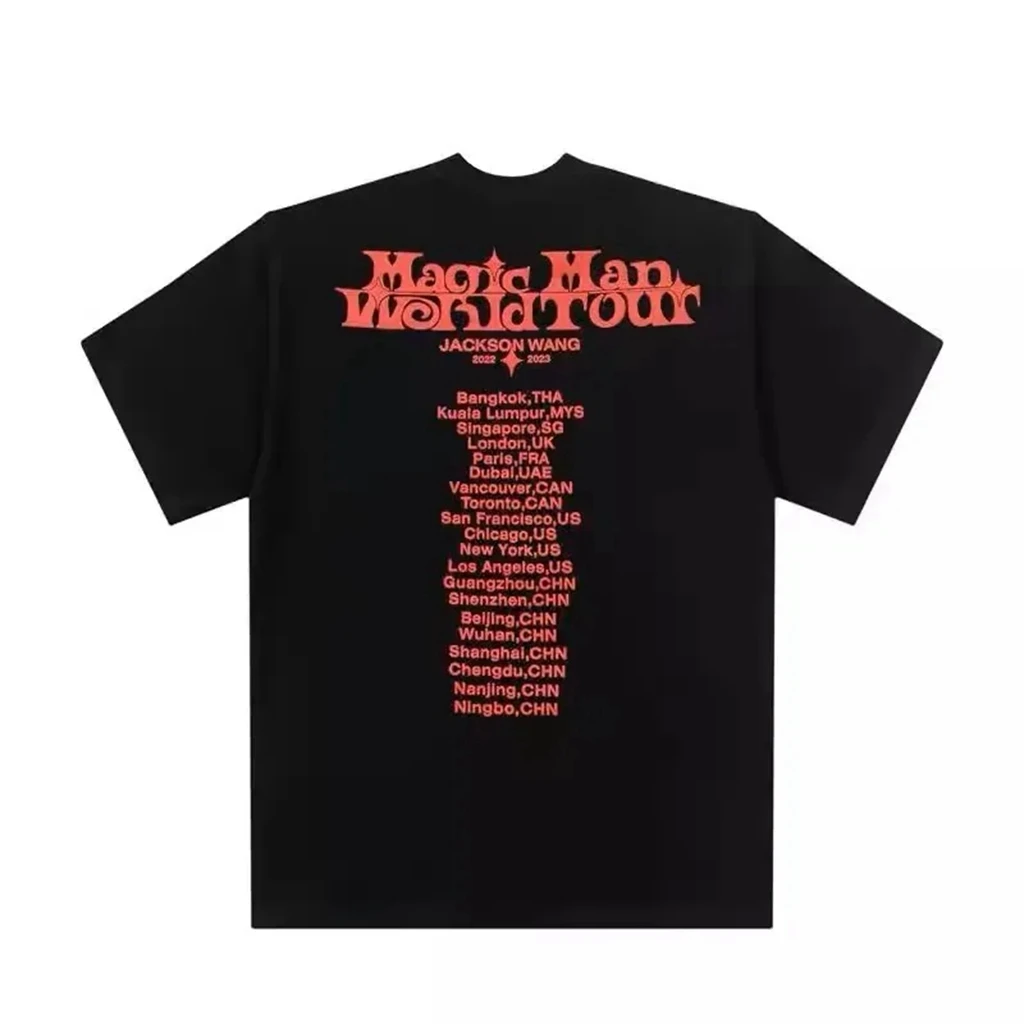 Y2K NEW Short-Sleeve MAN GOT7 jackson wang magic manTHE MAN T-Shirt Loose-Fit Print Star Cotton Summer MAGIC MAN Star Same Style