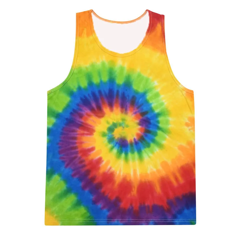 Image of Bunte Batik-Grafik 3D-Druck Tanktops für Männer und Frauen Übergroße Fitness-Gym-Weste Harajuku Lässiges Ärmelloses T-Shirt Herrenkleidung