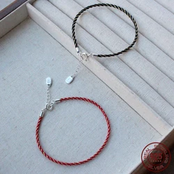 La Monada 925 Sterling Silver Rope Bracelets Silver Bead Fashion Gold Color Red Thread Line String Bracelets For Women Girls