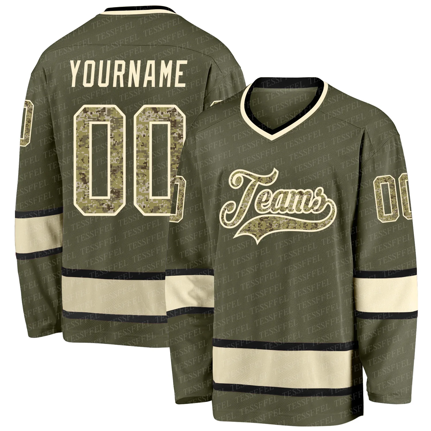 

Custom Name Drop Shipping Team Logo Classic Vintage Colorful Pullover 3DPrint Casual Long SLeeve Harajuku Hockey Jersey Shirts 4
