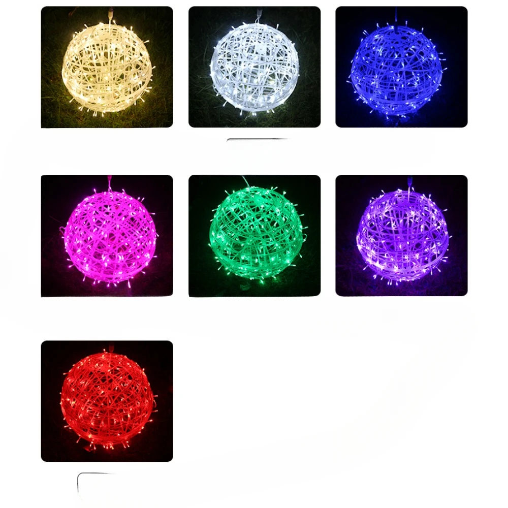 Colorful flashing lights, string lights, starry sky lights, outdoor waterproof landscape hanging tree vine ball lights