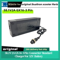 original MInimotors charger 58.1V 2A GX-16 3 Pin Connector Standard Charger For 52V Battery ，58.1V 2A GX16  Dualtron