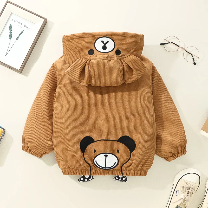 Winter Warm Children\'s Clothing Baby Girl Boy Bear Fleece Thick Jacket  Unisex 0-4 Years Old Kids\' Clothes NewBorn Infants Coat