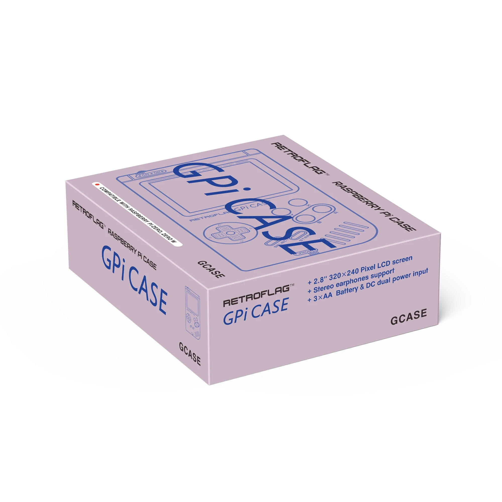 Retroflag-Caso GPi com desligamento seguro, áudio de 3,5mm, indicador LED, tela IPS de 2,8 ", compatível com Pi Zero e W Board