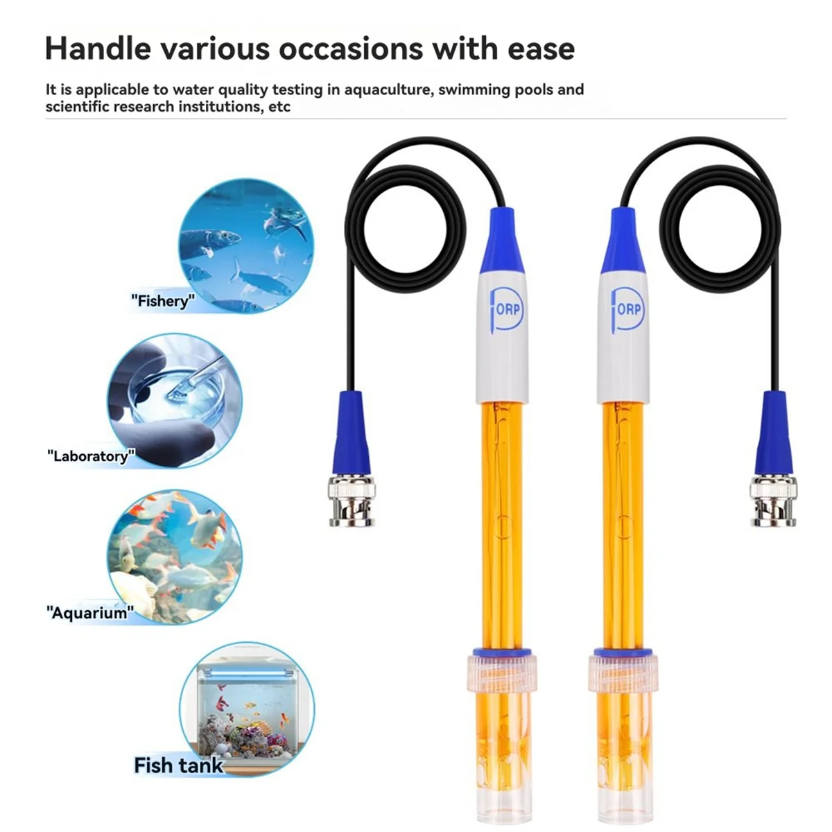 Sonda de eletrodo composto orp a002, sensor de substituição orp, sonda de alta precisão adequada para laboratório, aquário, hidroponia