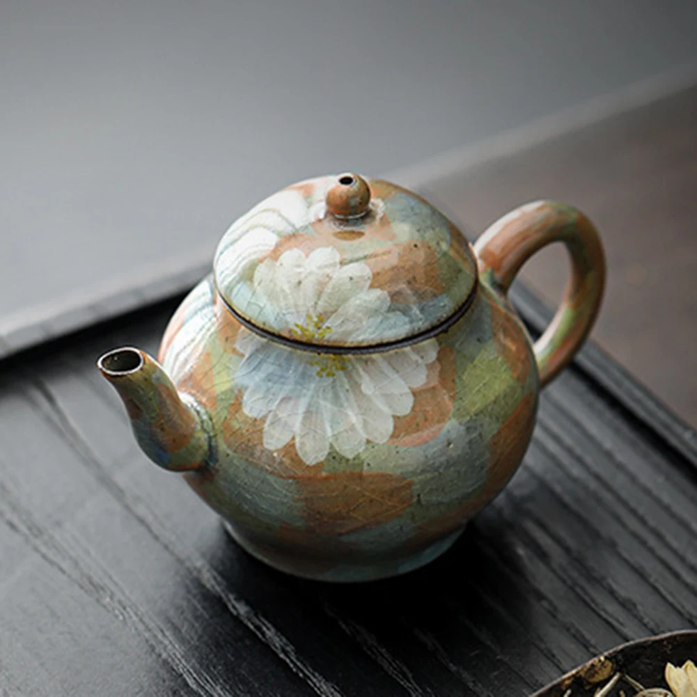 Hand-made Small Daisies Teapot Japanese Retro Small Filter Hand Pot Present For Tea Lovers