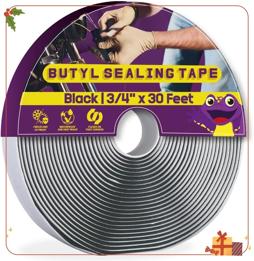 

Сверхмощная бутиловая герметичная лента | Водонепроницаемая ремонтная лента размером 1/8 x 3/4 x 30 футов для фургонов, окон, лодок и заплат на крыше