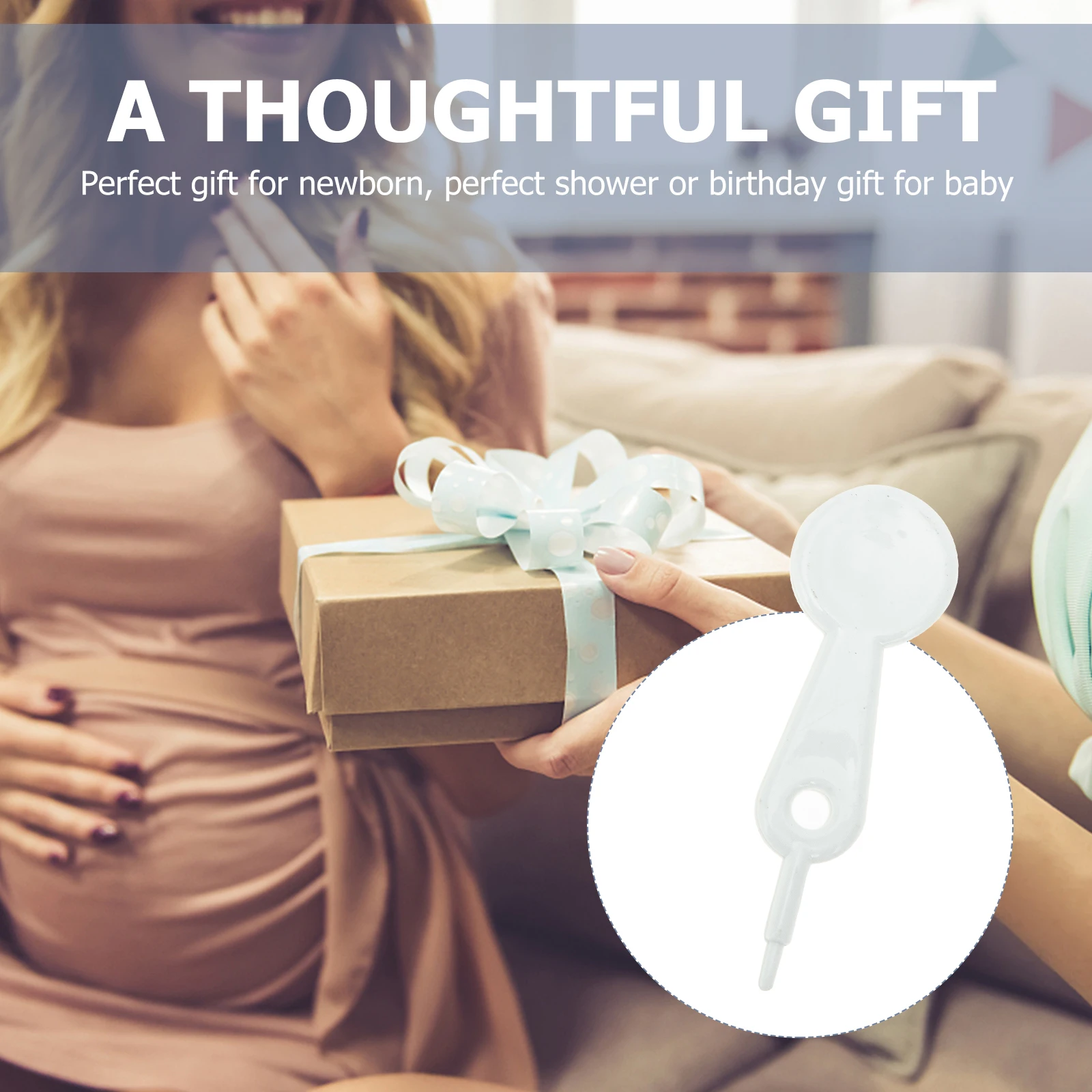 

100pcs Pacifier Nipple Through Hole Rods White Small Portable Sterilizable Pacifier Hole Stick PP Material Smooth Edges