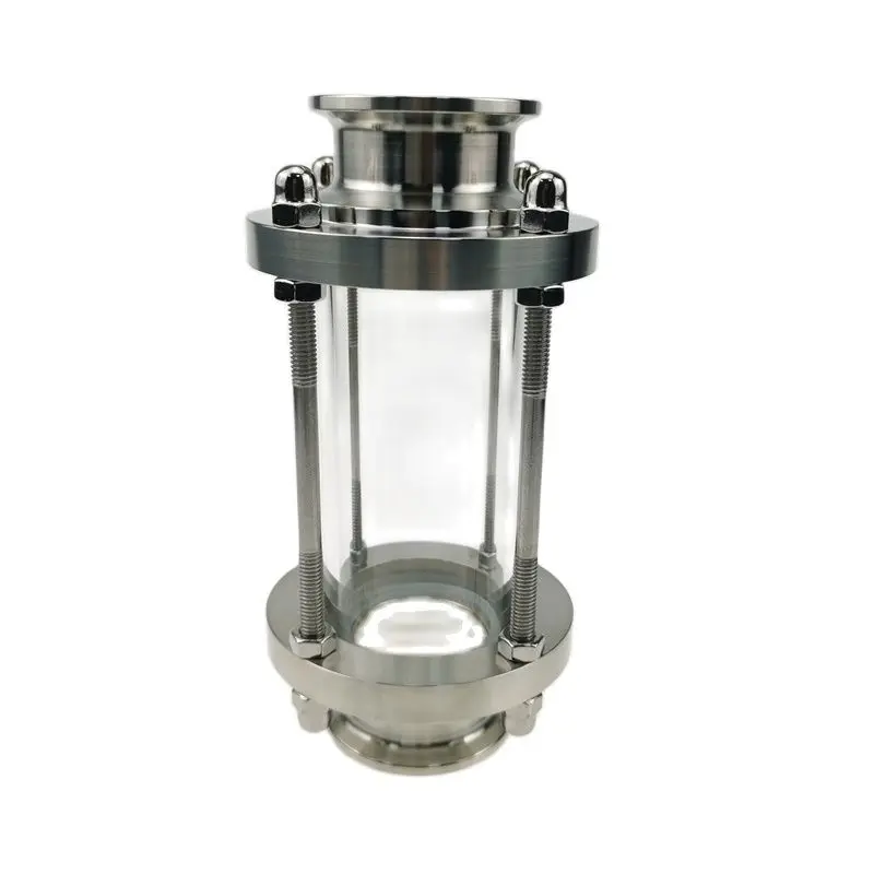 Sanitary Flow Sight Glass Diopter Fit for 38mm/51mm OD Pipe 1.5' 2' Tri Clamp SS304 Stainless Steel Homebrew Diary Fitting