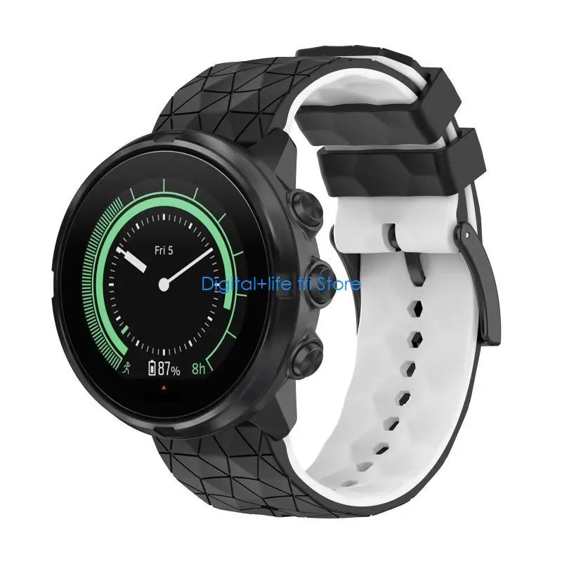 E06D Two-color Silicone Watchband Watch Wrist Strap for 7/9/9 baro/D5/spartan sport