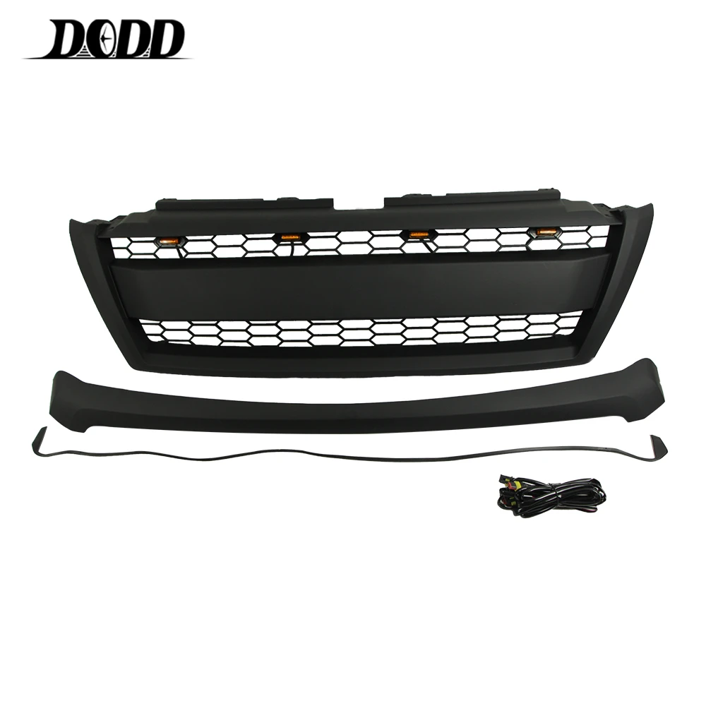 2014-2018 Auto Parts Black Front Grille With Lights Fit For LandCrusier Prado