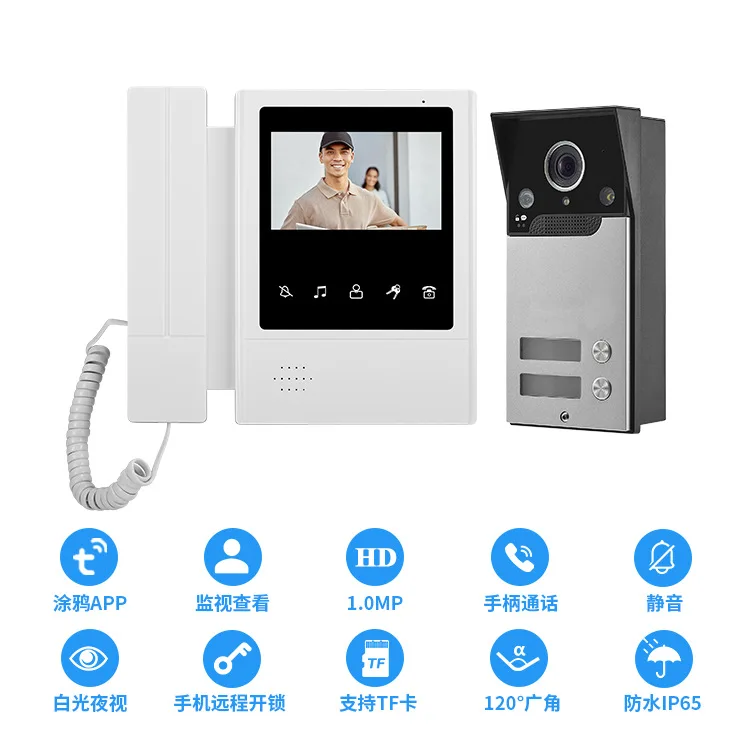 4.3Inch IPS Screen Tuya Remote Control WIFI Door Phone Intercom Visual Doorbell 120Degree Wide Angle Home Security Door Viewer