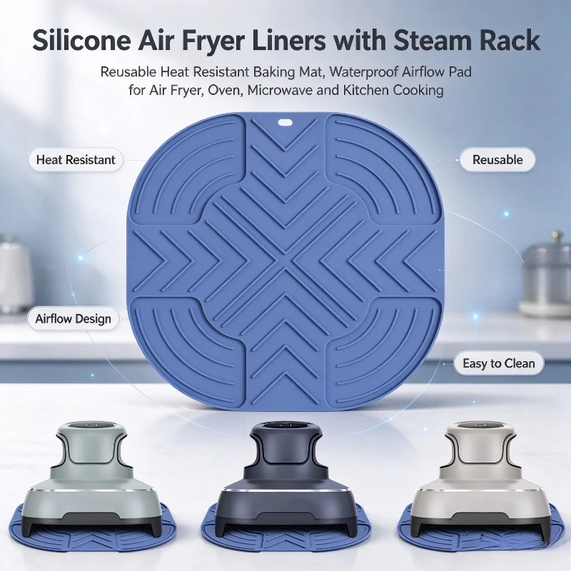 1PC Thickened Multi-purpose Silicone Trivet Non Slip Heat Proof Mat Suitable For Air Fryer Pot Lid And Hot Cookware
