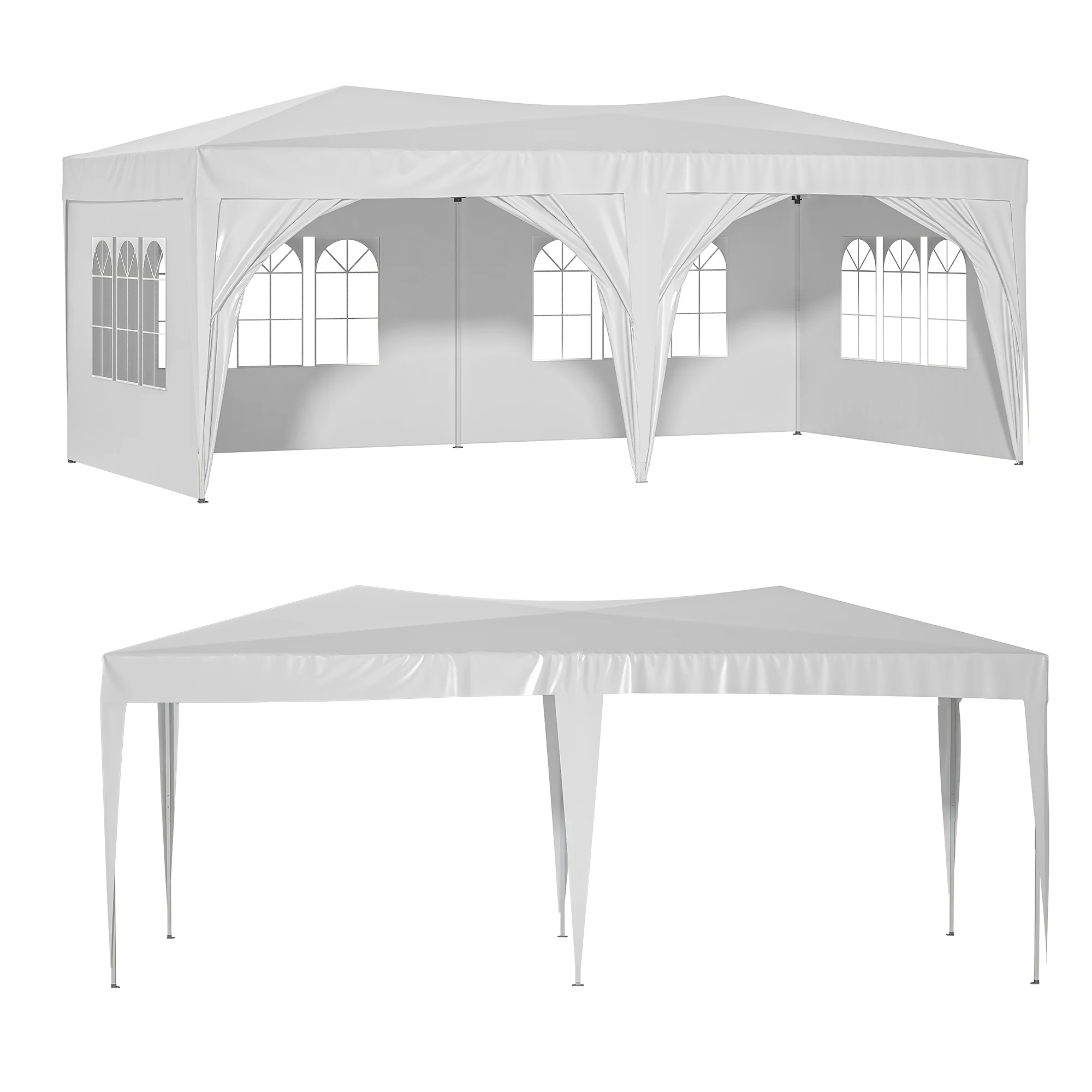 LZBEITEM Tienda de campaña con dosel emergente de 10'x20', dosel exterior emergente Ez para fiestas, tienda comercial impermeable con 3 alturas ajustables