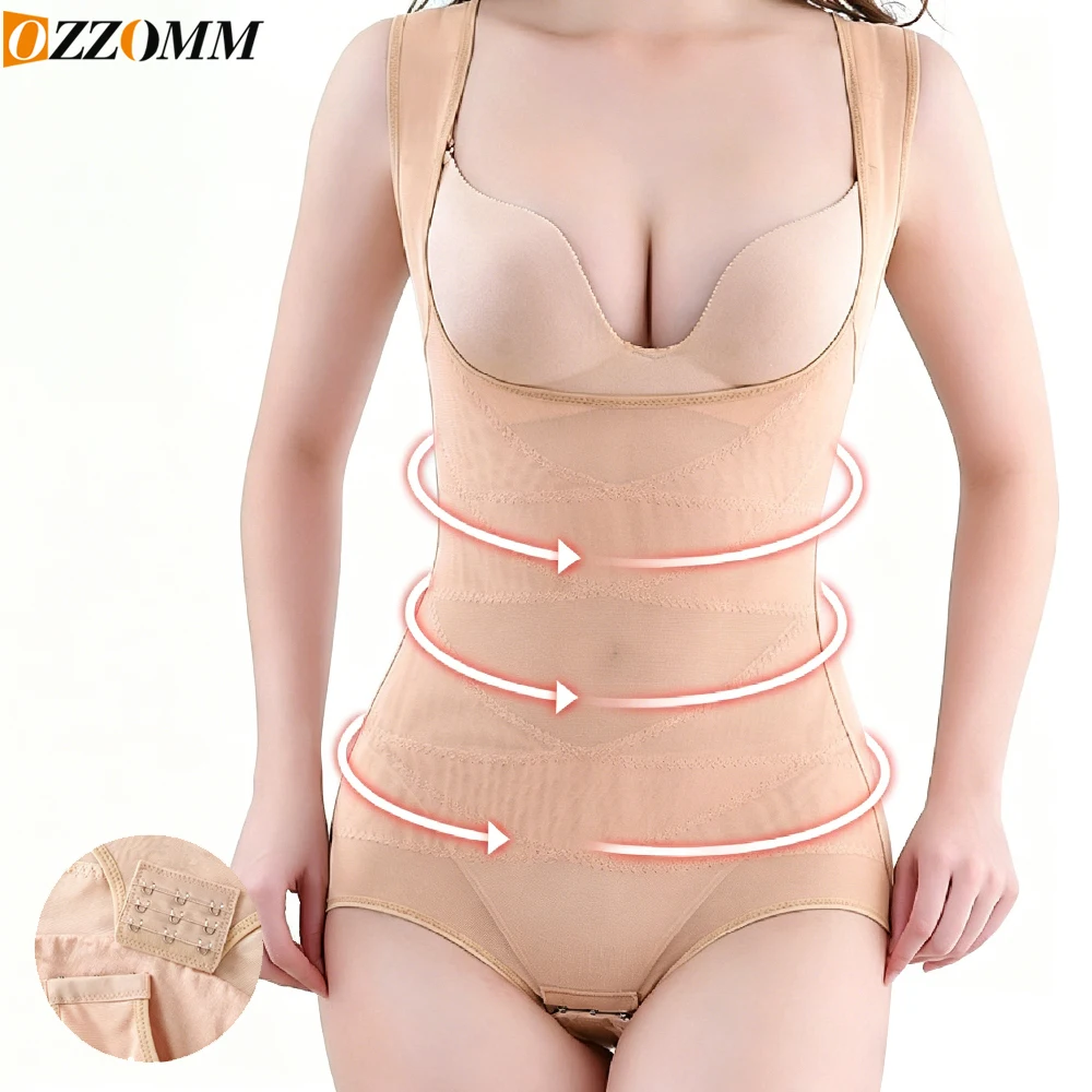 Women's Thin Breathable Shapewear Bodysuit - Hi-Waist Tummy Control Butt Lifter Panty, Slimming Girdle for Postpartum Recovery
