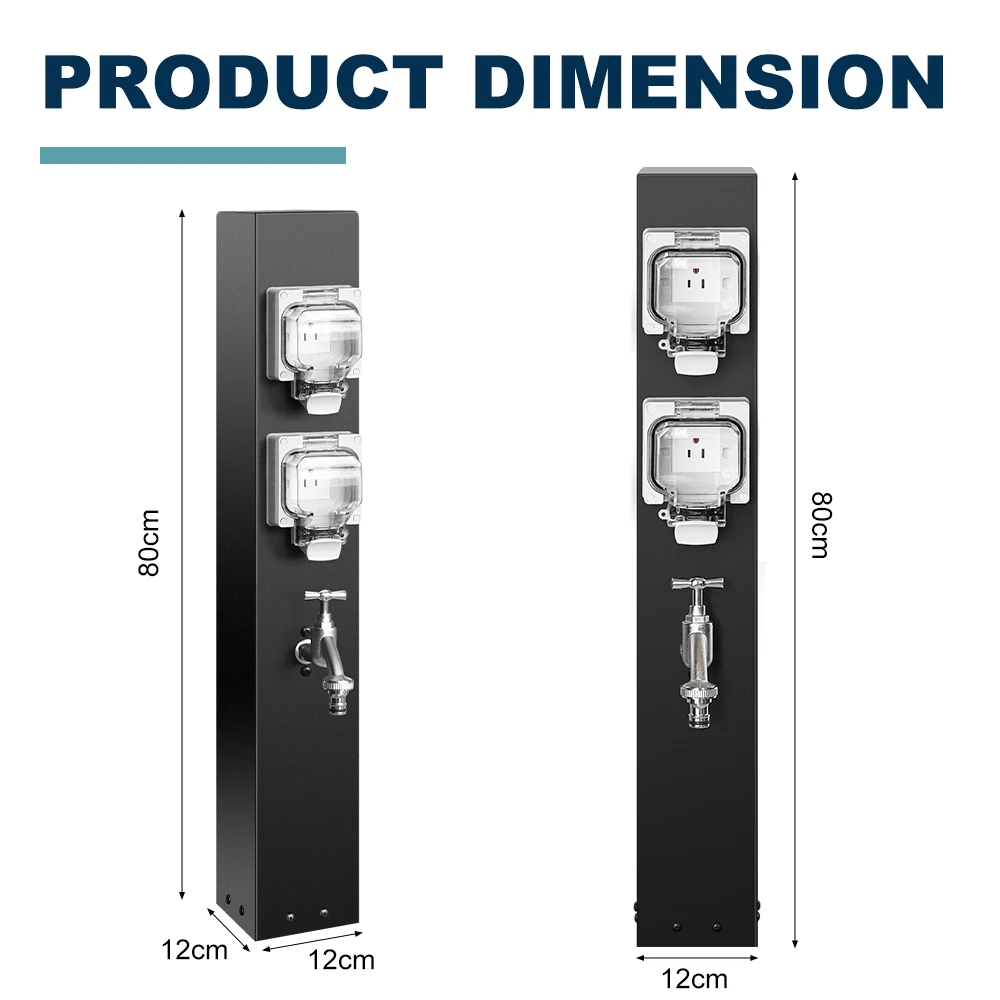 Rainy Day Courtyard Outdoor Camping Dual Socket Power Station with Leakage protection and IP66 Waterproof Casing
