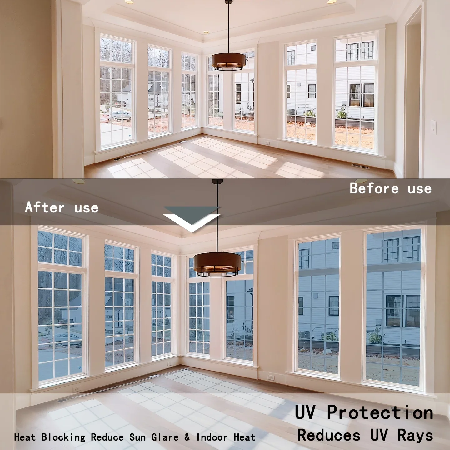 No Glue Static Cling Window Heat Insulation Film Sun Blocking Cooling Privacy Glass Sticker for Living Room Bedroom Balcony