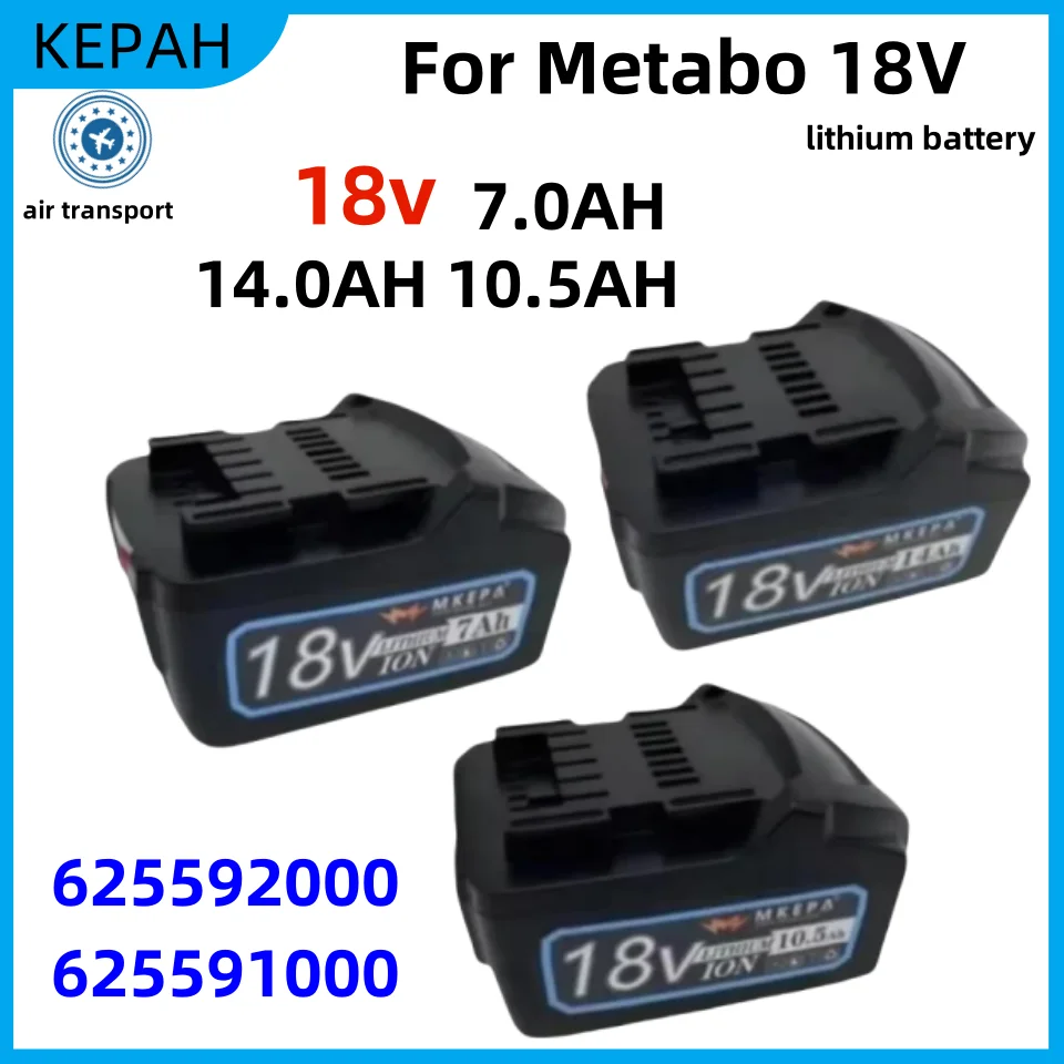 18V 14AH Battery for Metabo Cordless Power Tool Drill Drivers Wrench Hammers for Metabo 18V Battery 7AH-14AH 625592000 625591000