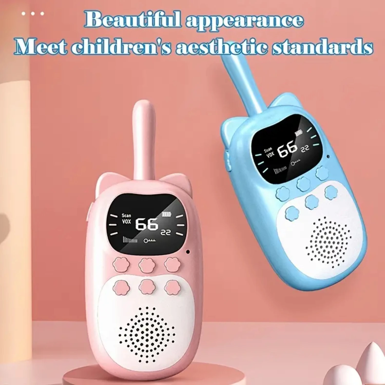 Original 1000mAh Rechargeable Kids Walkie Talkie - Fun Handheld 0.5W Radio Transceiver Interphone - 2pc/box Children's Toys Gift