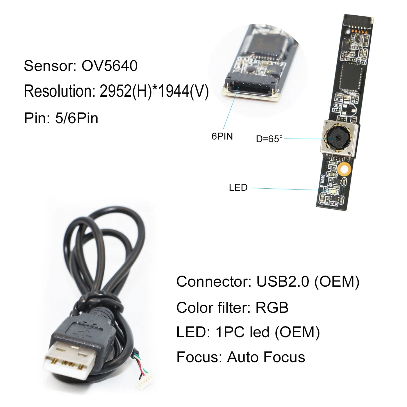 Customization Hd 5mp OV5640 1080P auto focus High Sensitivity zoom Lens CMOS UVC USB small Camera module for ATM and Kiosk