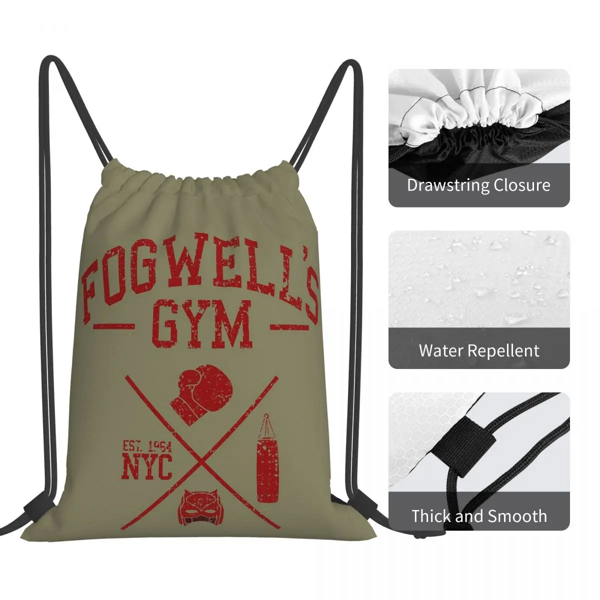 Fogwell's Gym Backpacks Multi-function Portable Drawstring Bags Sports Bag Book Bags For Man Woman Students