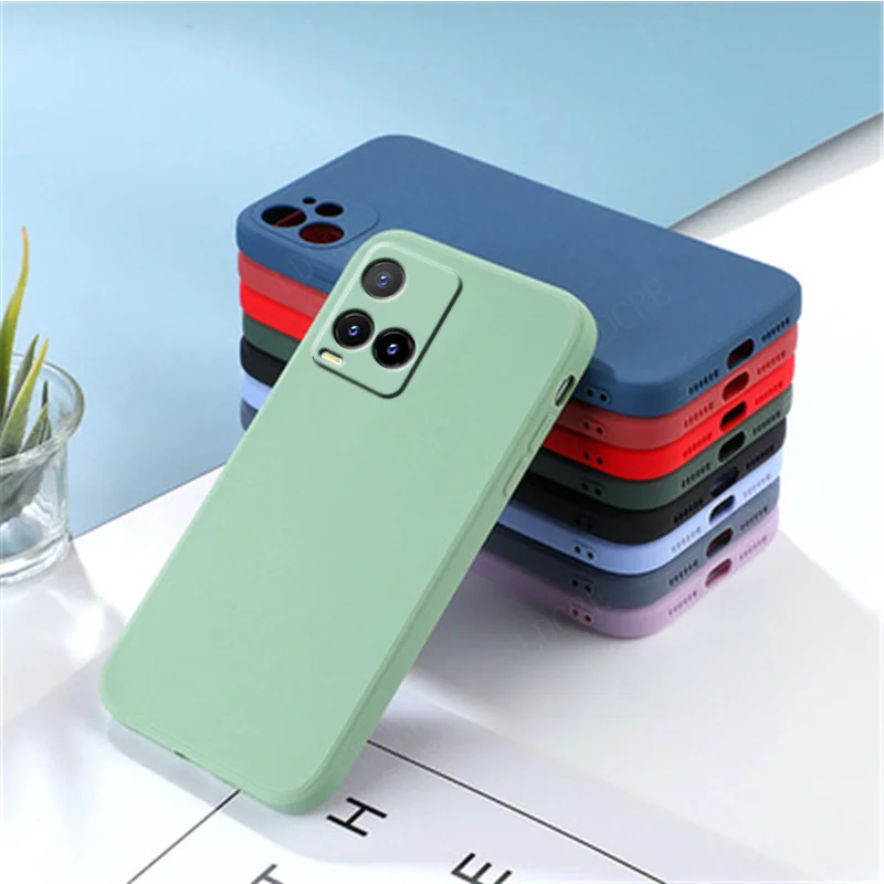 

For Cover Vivo Y33S Case For Vivo Y33S Capas Back Liquid Silicone Shockproof Full Soft Cover For Vivo Y21 Y21S Y21T Y33S Fundas