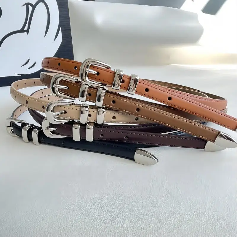 여성 패션 실버 버클 정품 암소 가죽 Cummerbunds 여성 드레스 코르셋 허리띠 벨트 장식 좁은 벨트 TB325